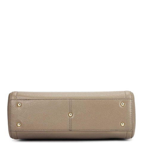 Small Franzy Leather Satchel - Smoke Grey