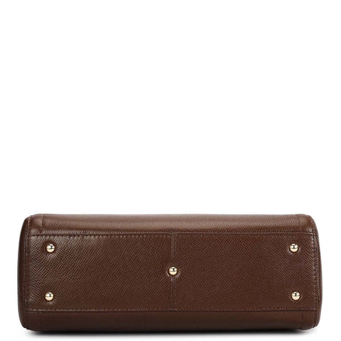 Small Franzy Leather Satchel - Walnut
