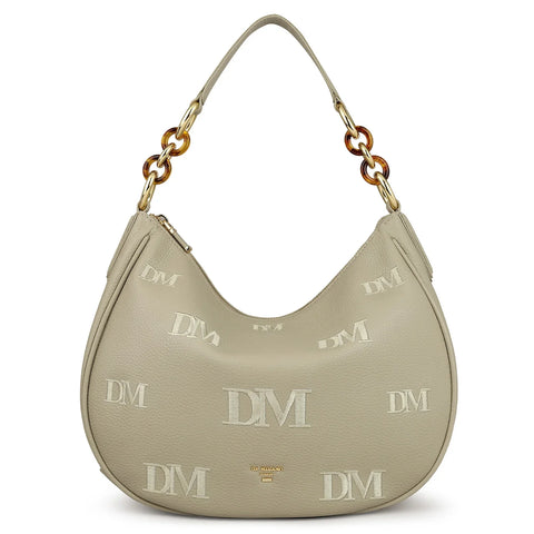 Medium Wax Leather Hobo - Khaki