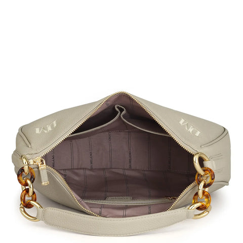 Medium Wax Leather Hobo - Khaki