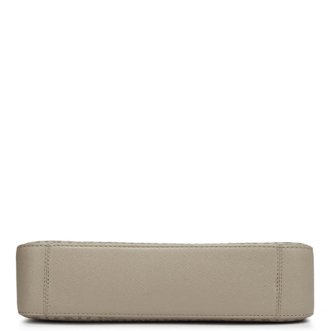 Small Monogram Leather Baguette - Chalk