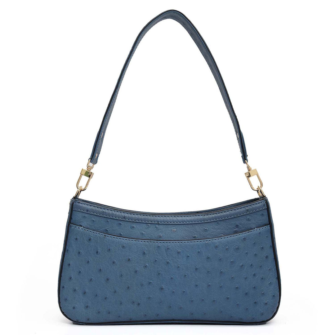 Small Ostrich Leather Baguette - Twilight