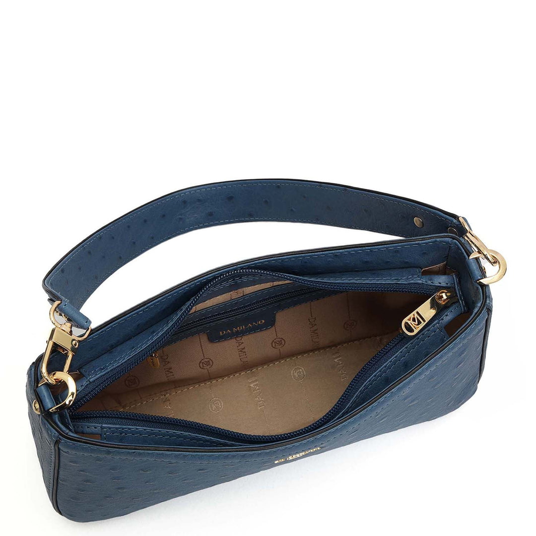 Small Ostrich Leather Baguette - Twilight