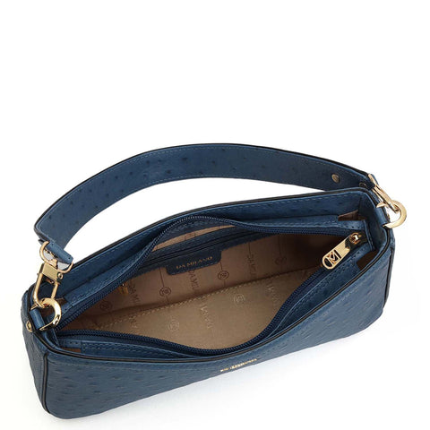 Small Ostrich Leather Baguette - Twilight