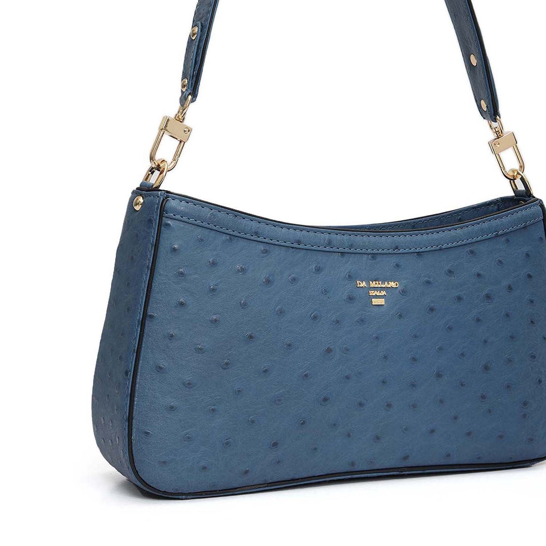 Small Ostrich Leather Baguette - Twilight