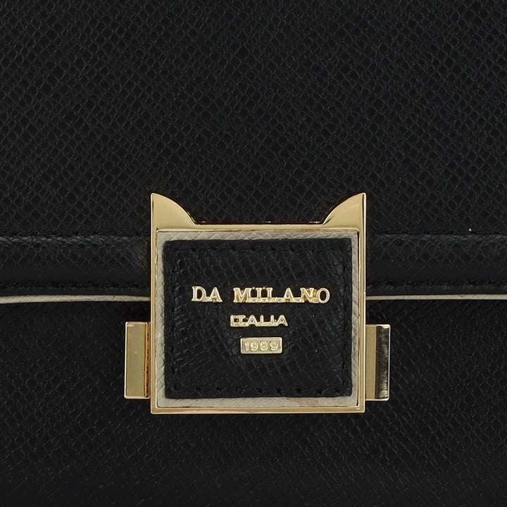 Medium Franzy Leather Satchel - Black
