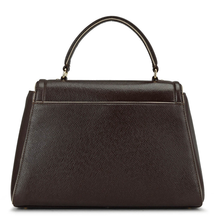 Medium Franzy Leather Satchel - Chocolate