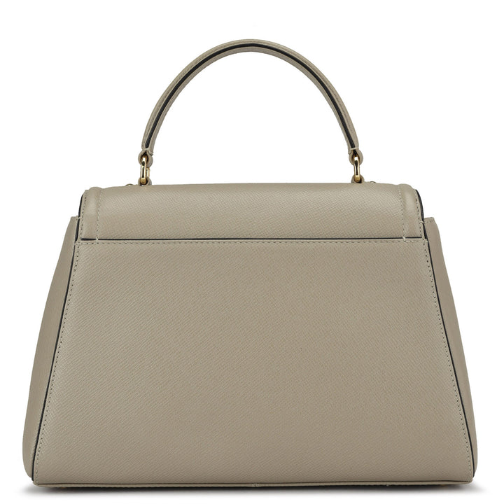 Small Franzy Leather Satchel - Chalk