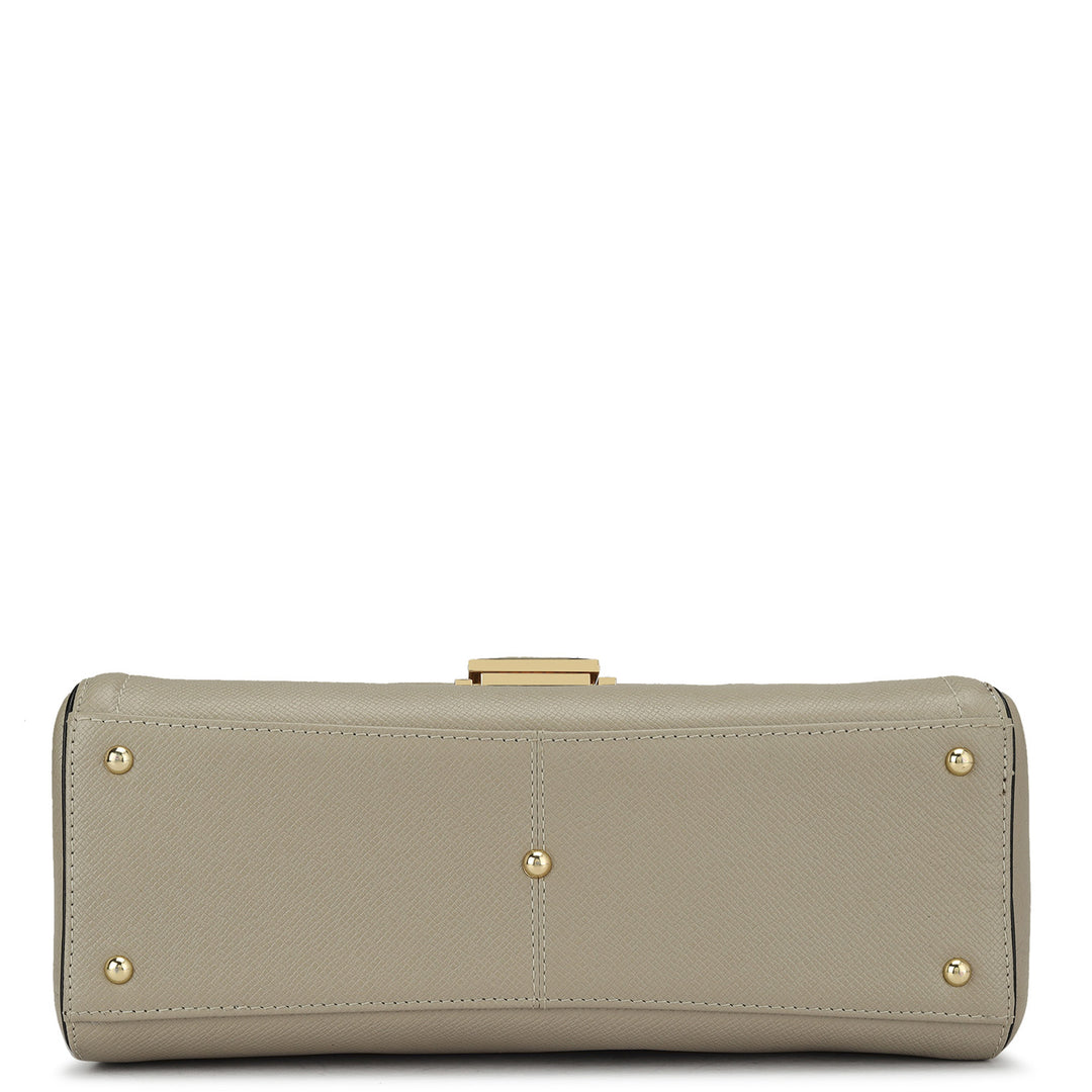 Small Franzy Leather Satchel - Chalk