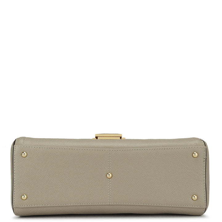 Small Franzy Leather Satchel - Chalk