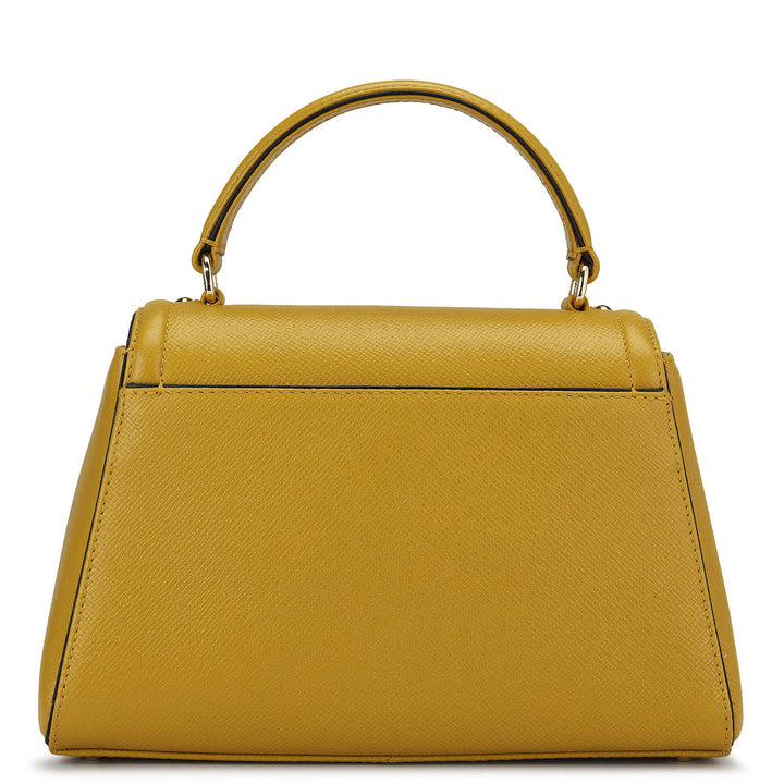 Small Franzy Leather Satchel - Mustard