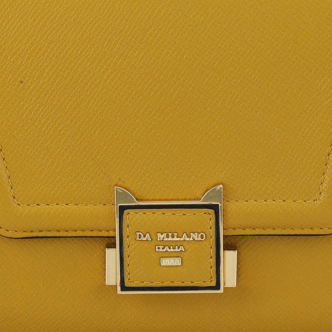 Small Franzy Leather Satchel - Mustard