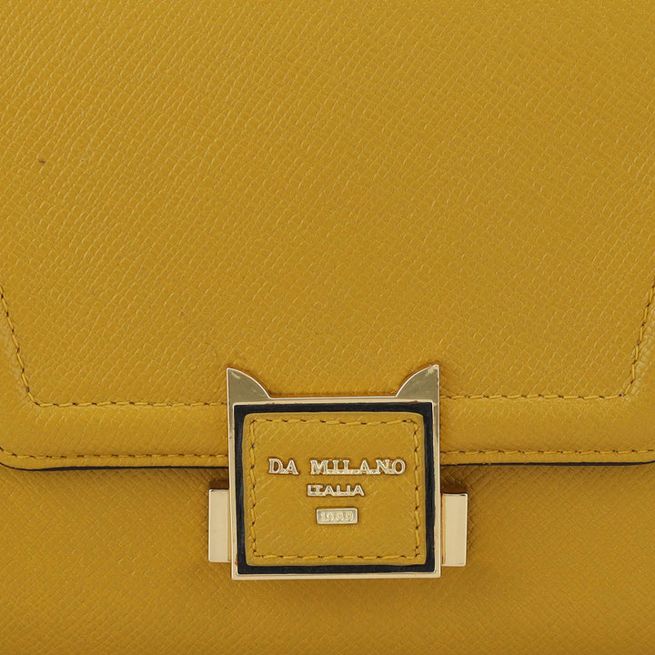 Small Franzy Leather Satchel - Mustard