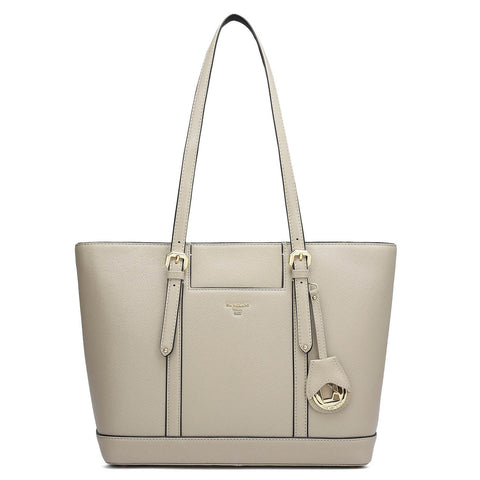 Medium Franzy Leather Tote - Chalk