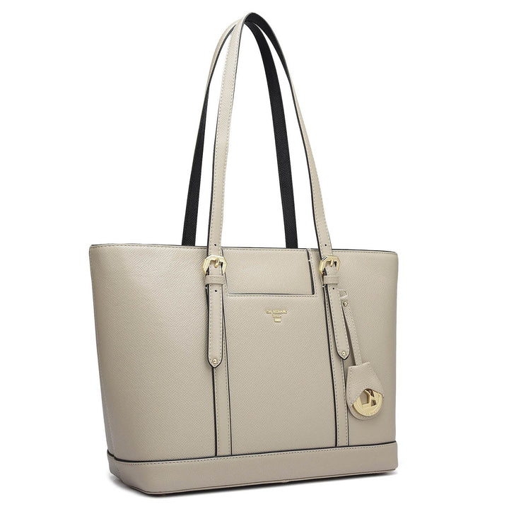 Medium Franzy Leather Tote - Chalk