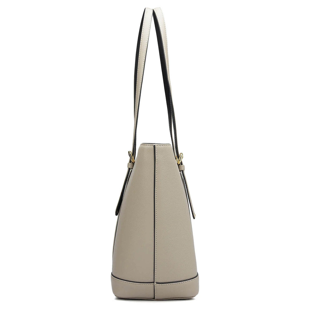 Medium Franzy Leather Tote - Chalk