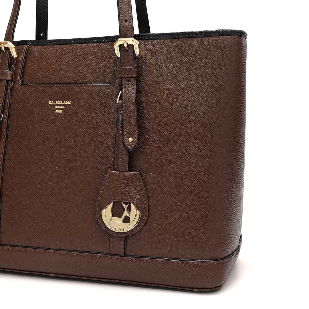 Medium Franzy Leather Tote - Brown