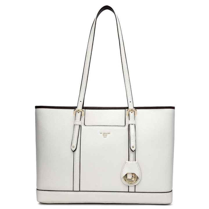 Medium Franzy Leather Tote - Marshmallow