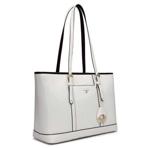 Medium Franzy Leather Tote - Marshmallow