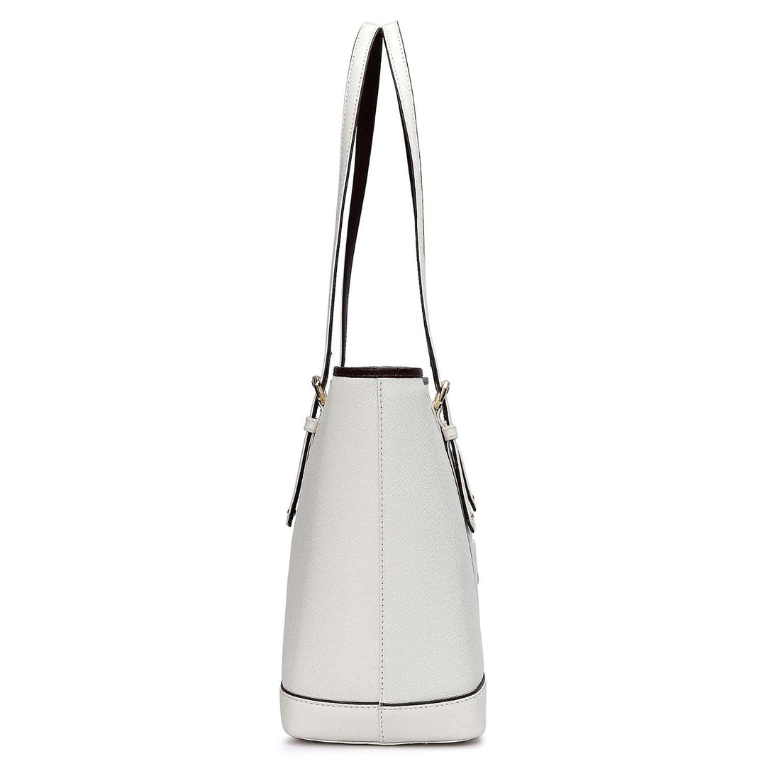 Medium Franzy Leather Tote - Marshmallow