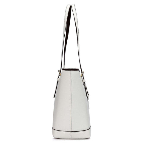 Medium Franzy Leather Tote - Marshmallow