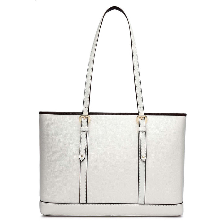 Medium Franzy Leather Tote - Marshmallow