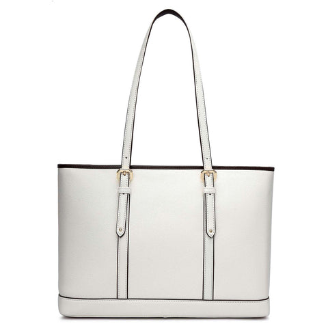 Medium Franzy Leather Tote - Marshmallow