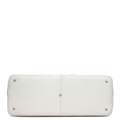 Medium Franzy Leather Tote - Marshmallow