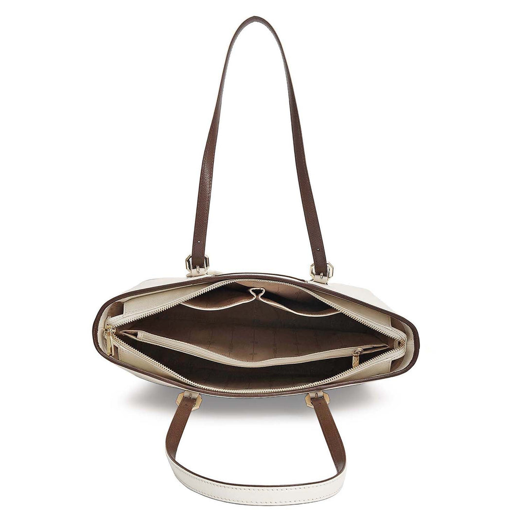 Medium Franzy Leather Tote - Marshmallow