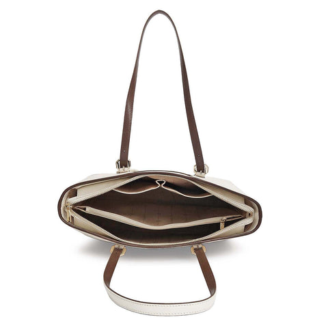 Medium Franzy Leather Tote - Marshmallow