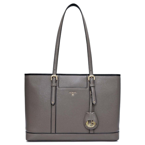 Medium Franzy Leather Tote - Smoke Grey