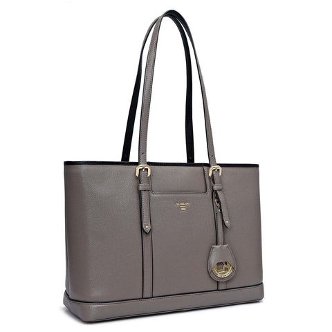 Medium Franzy Leather Tote - Smoke Grey