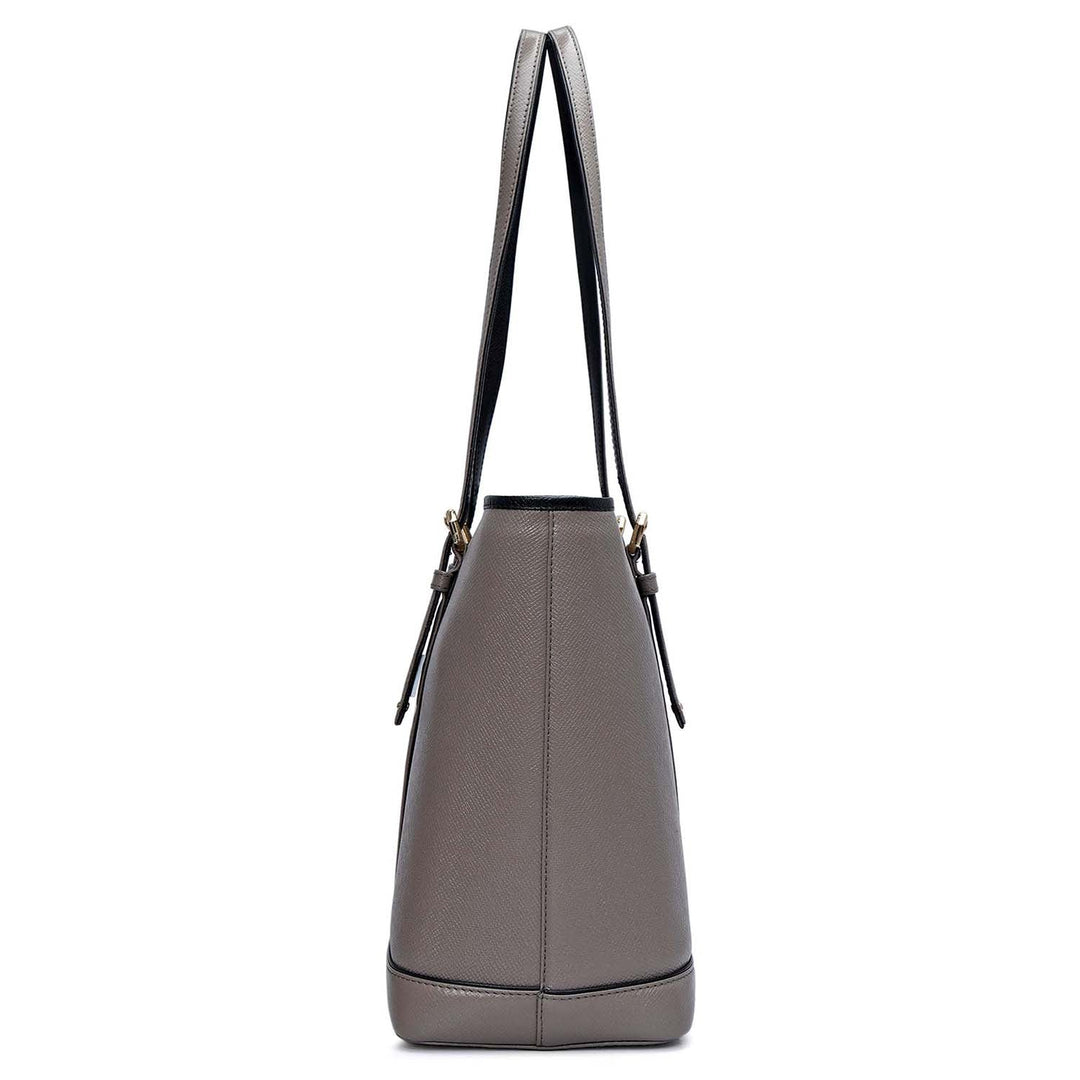 Medium Franzy Leather Tote - Smoke Grey