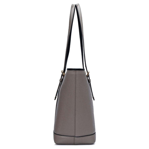 Medium Franzy Leather Tote - Smoke Grey