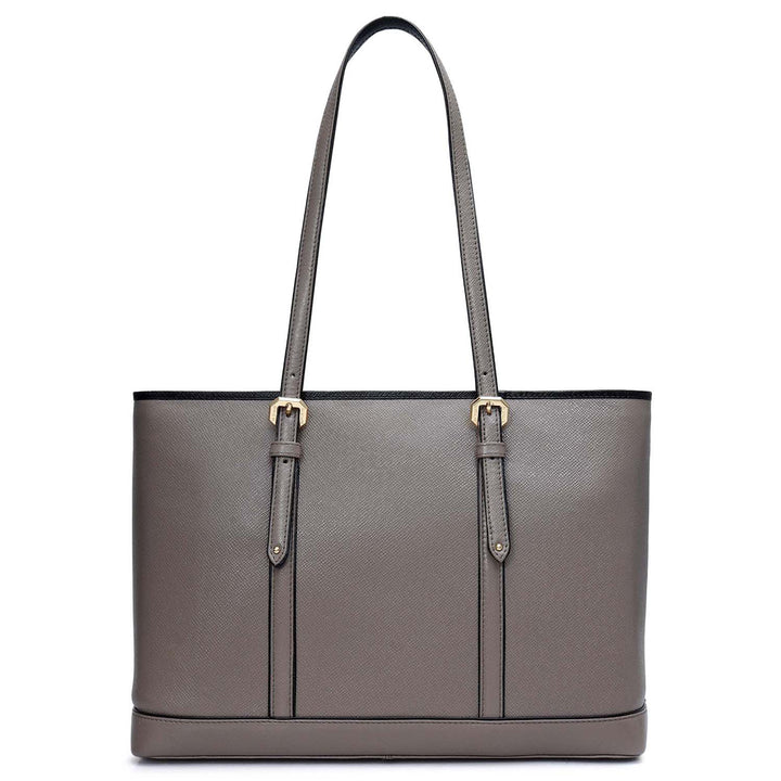 Medium Franzy Leather Tote - Smoke Grey