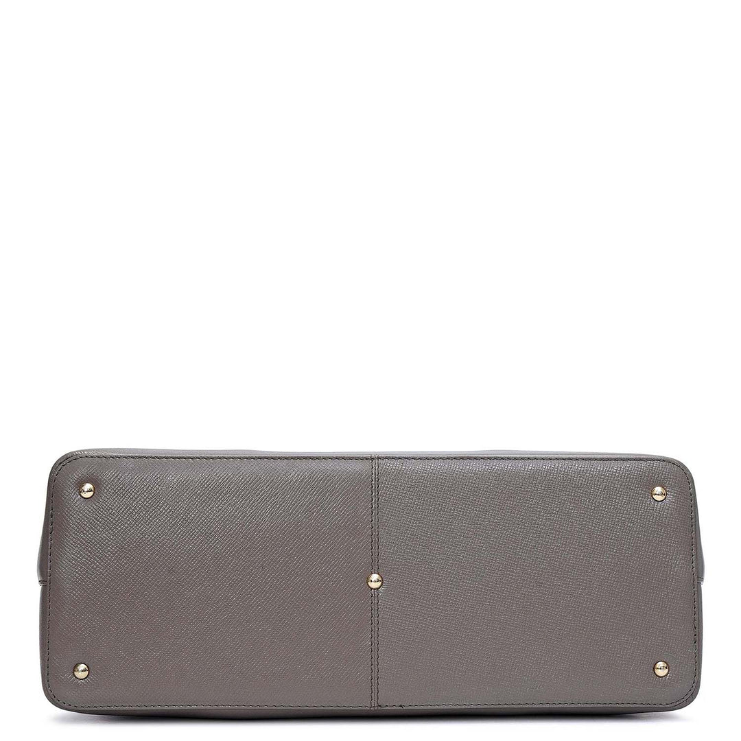 Medium Franzy Leather Tote - Smoke Grey