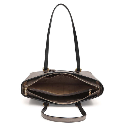 Medium Franzy Leather Tote - Smoke Grey