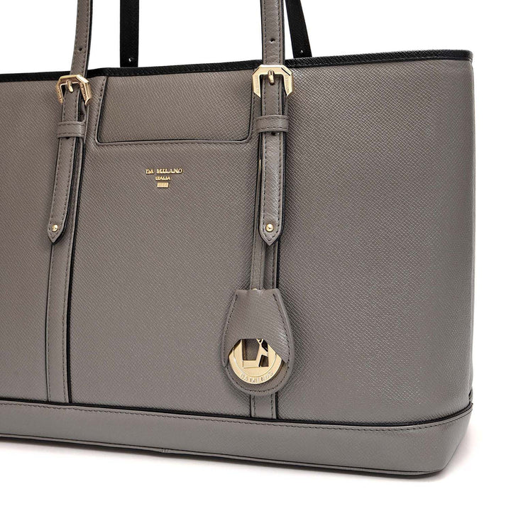 Medium Franzy Leather Tote - Smoke Grey