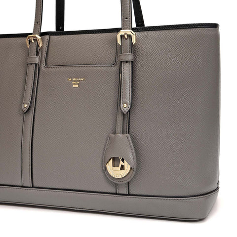Medium Franzy Leather Tote - Smoke Grey