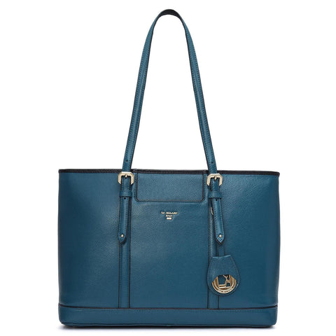 Medium Franzy Leather Tote - Teal