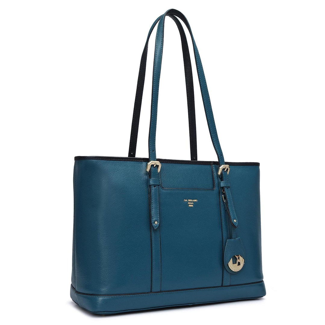 Medium Franzy Leather Tote - Teal