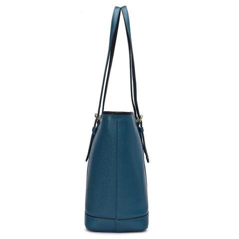 Medium Franzy Leather Tote - Teal