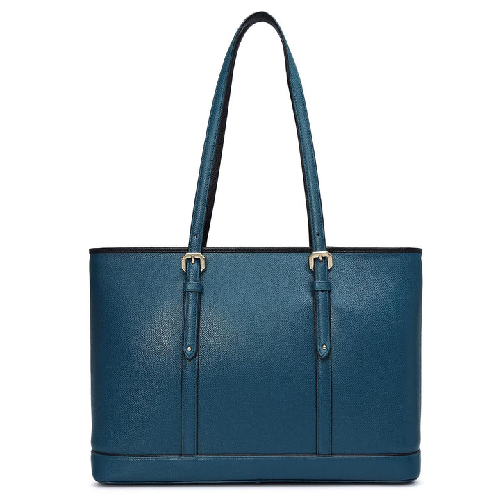 Medium Franzy Leather Tote - Teal