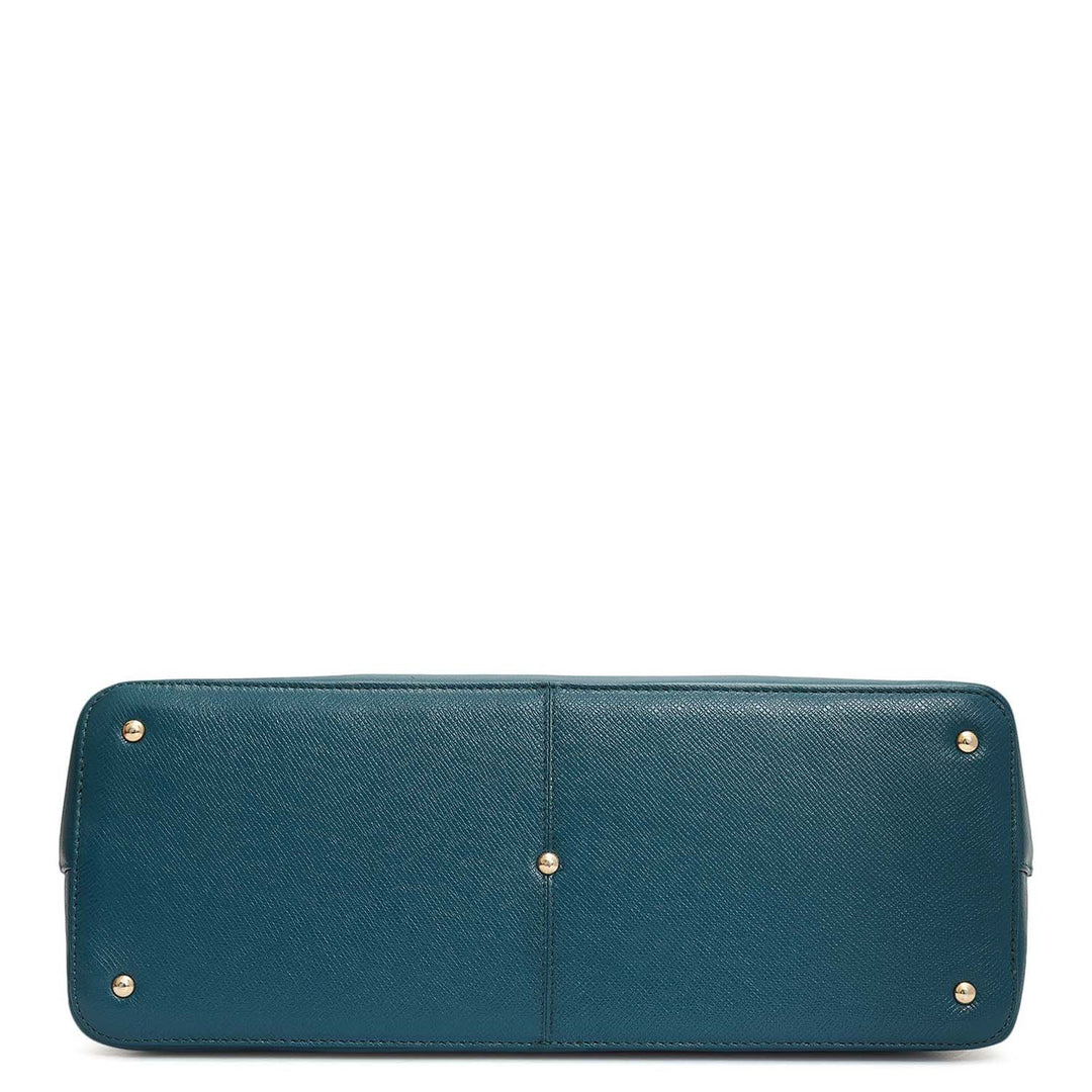 Medium Franzy Leather Tote - Teal