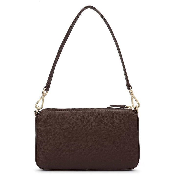 Small Franzy Leather Baguette - Brown