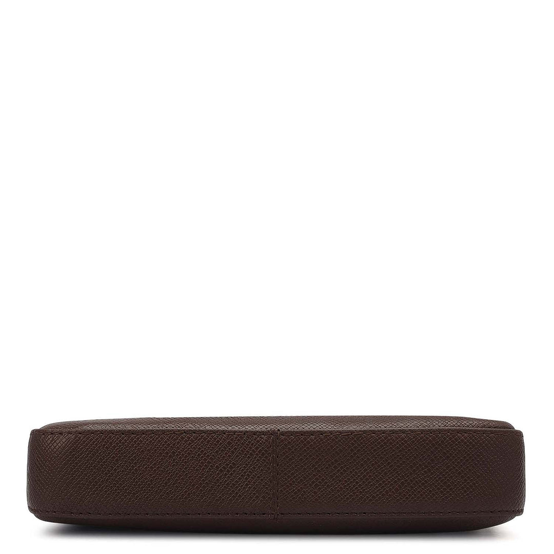 Small Franzy Leather Baguette - Brown