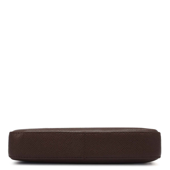 Small Franzy Leather Baguette - Brown