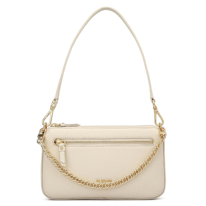 Small Franzy Leather Baguette - Marshmallow