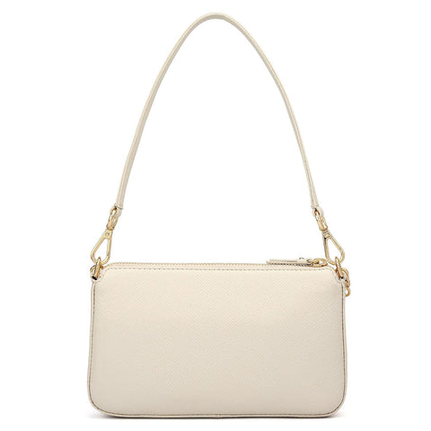 Small Franzy Leather Baguette - Marshmallow