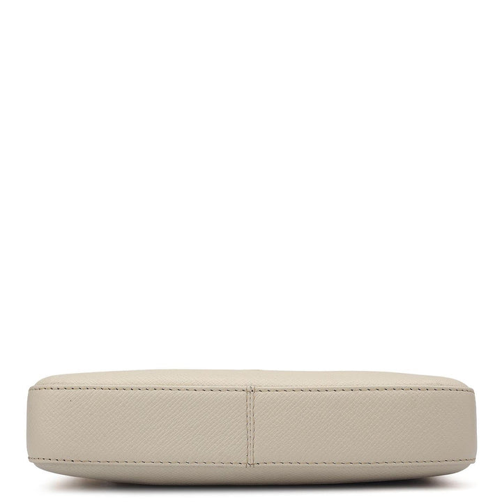 Small Franzy Leather Baguette - Marshmallow